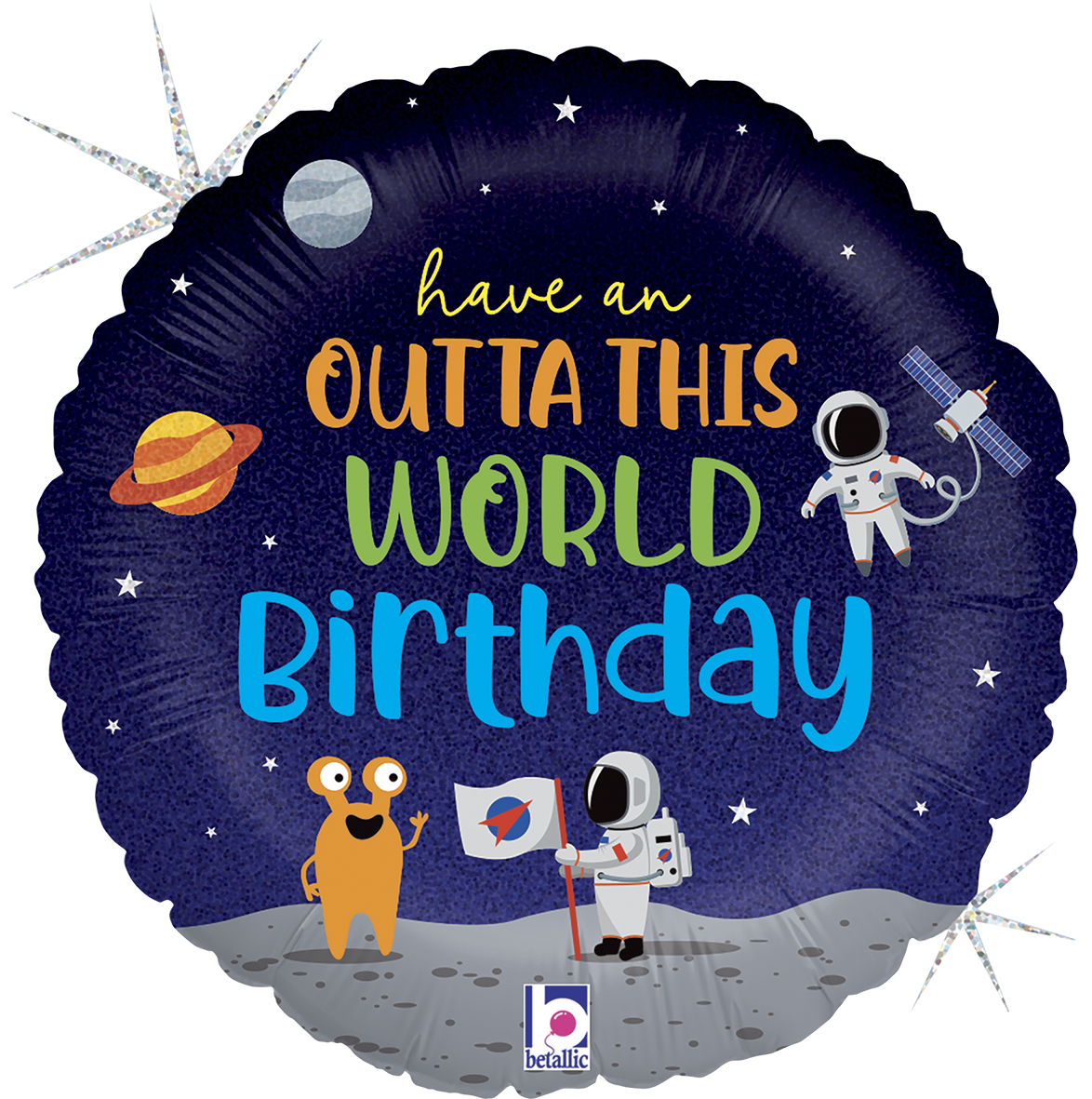 Outta This World Birthday Round Balloon