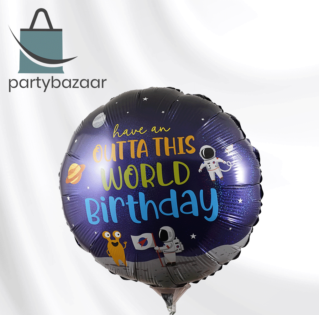 Outta This World Birthday Round Balloon