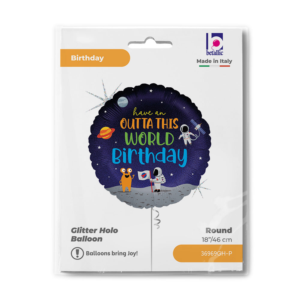Outta This World Birthday Round Balloon
