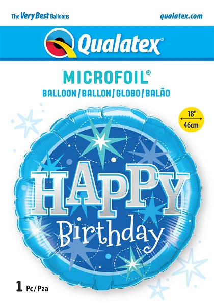 Birthday Blue Sparkle Round Balloon