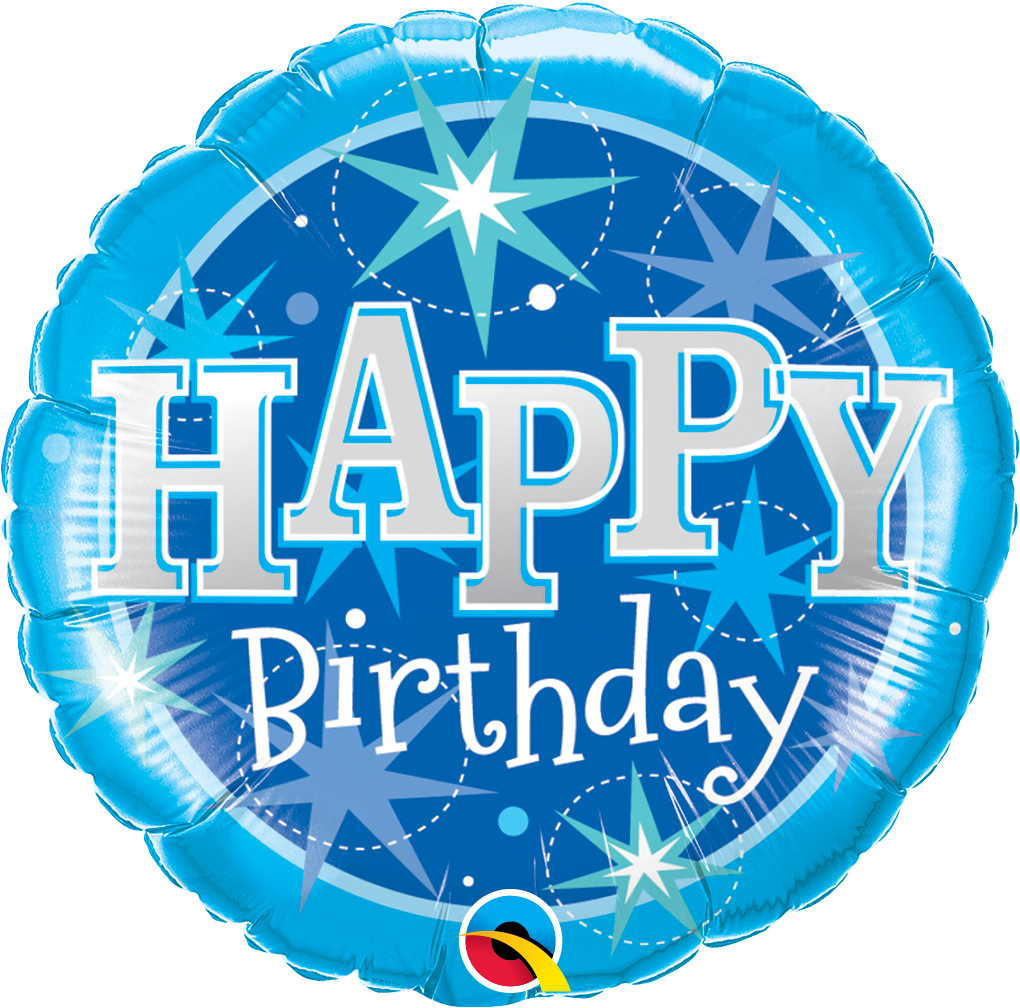 Birthday Blue Sparkle Round Balloon
