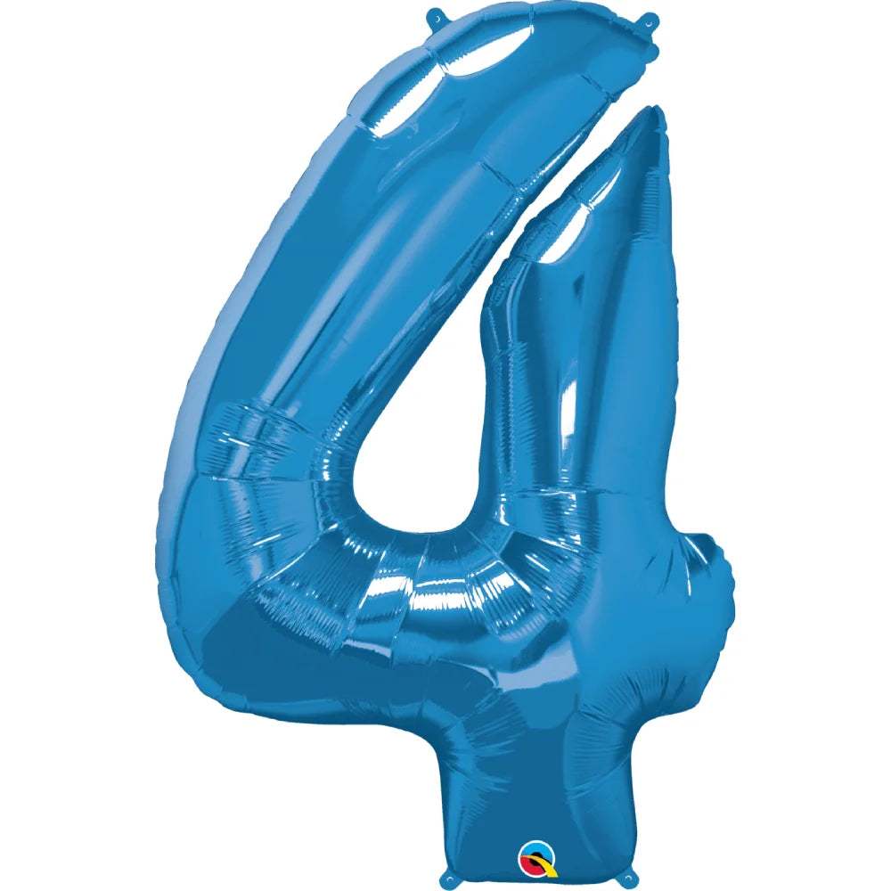 Number 4 Blue Balloon