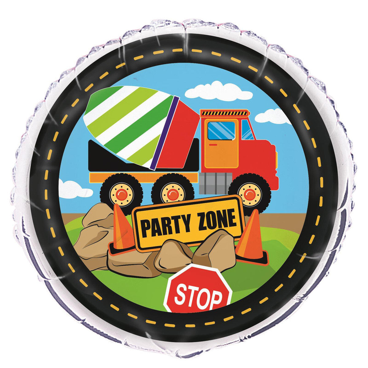 Construction Party Round Balloon