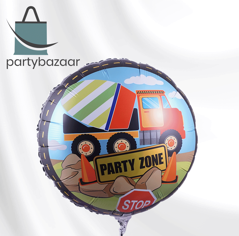 Construction Party Round Balloon