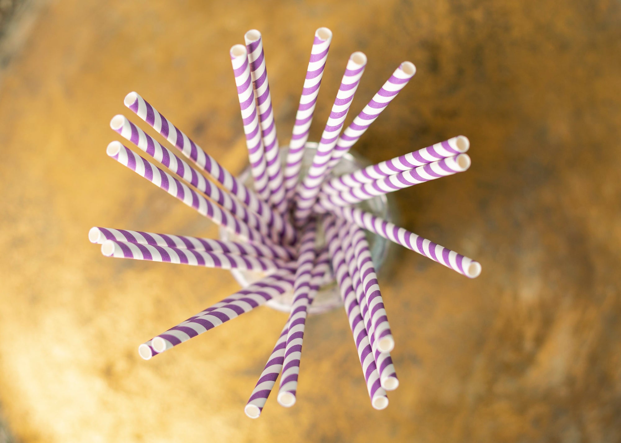 20 Paper straws 6mm x 197mm striped Purple