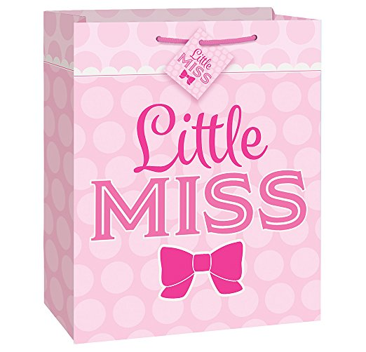Paper Gift Bags Pink Bow Little Miss 32cm*27cm -1 pc
