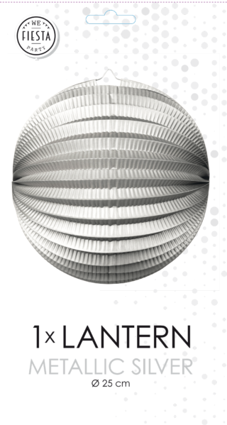 Paper Lantern Round Silver Metallic- 10 Inch
