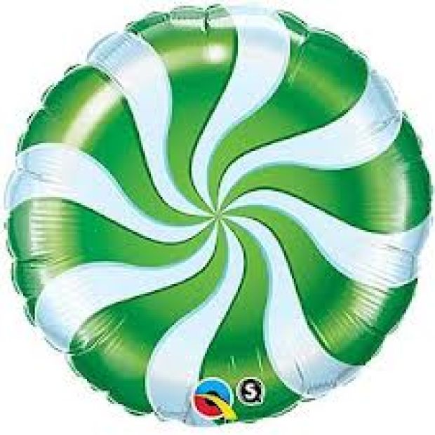 Swirly Lime Green Round Balloon