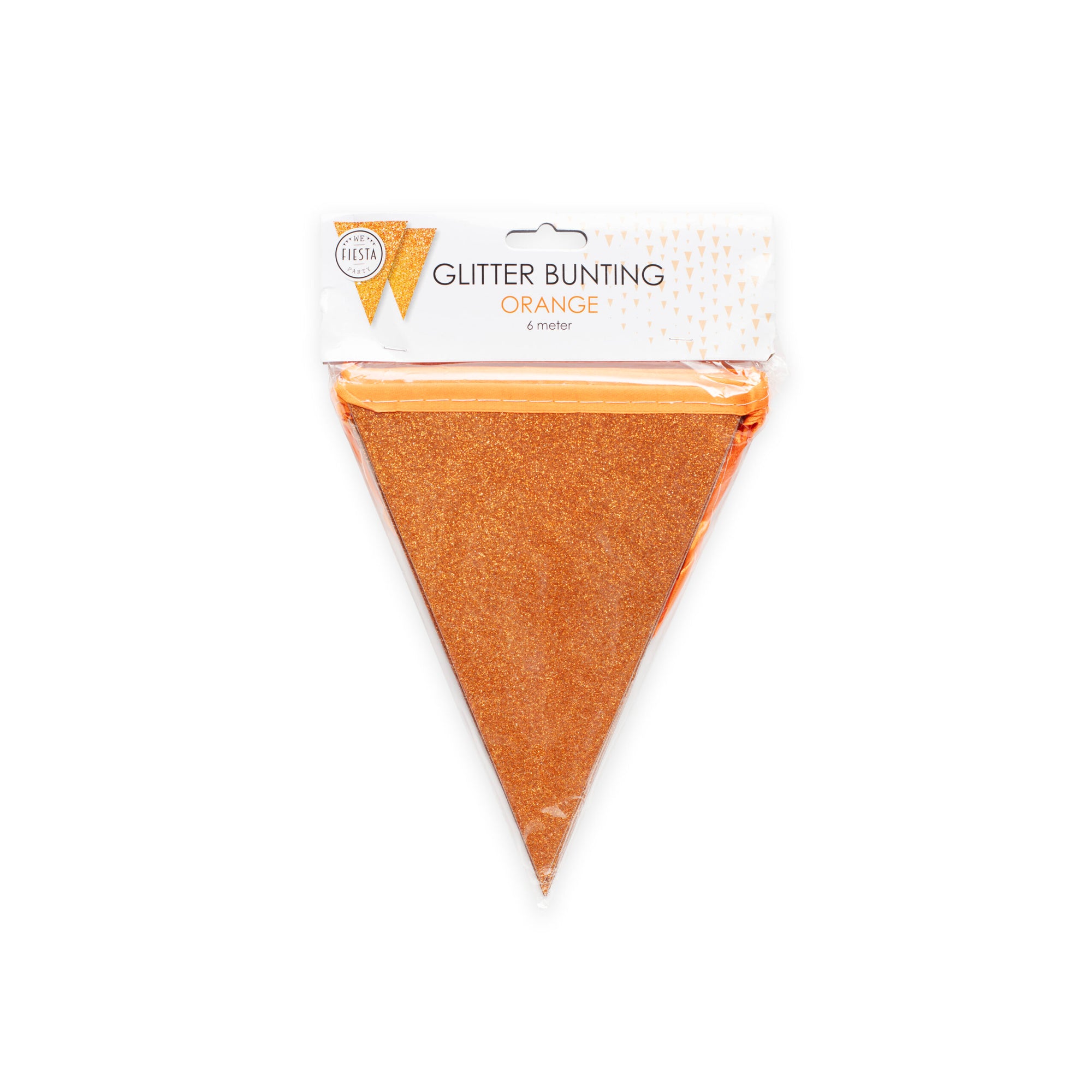 Premium Paper Glitter Bunting Orange 18ft - 1 Pc