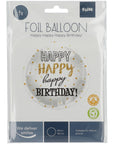 Happy Birthday Gold Round Balloon 