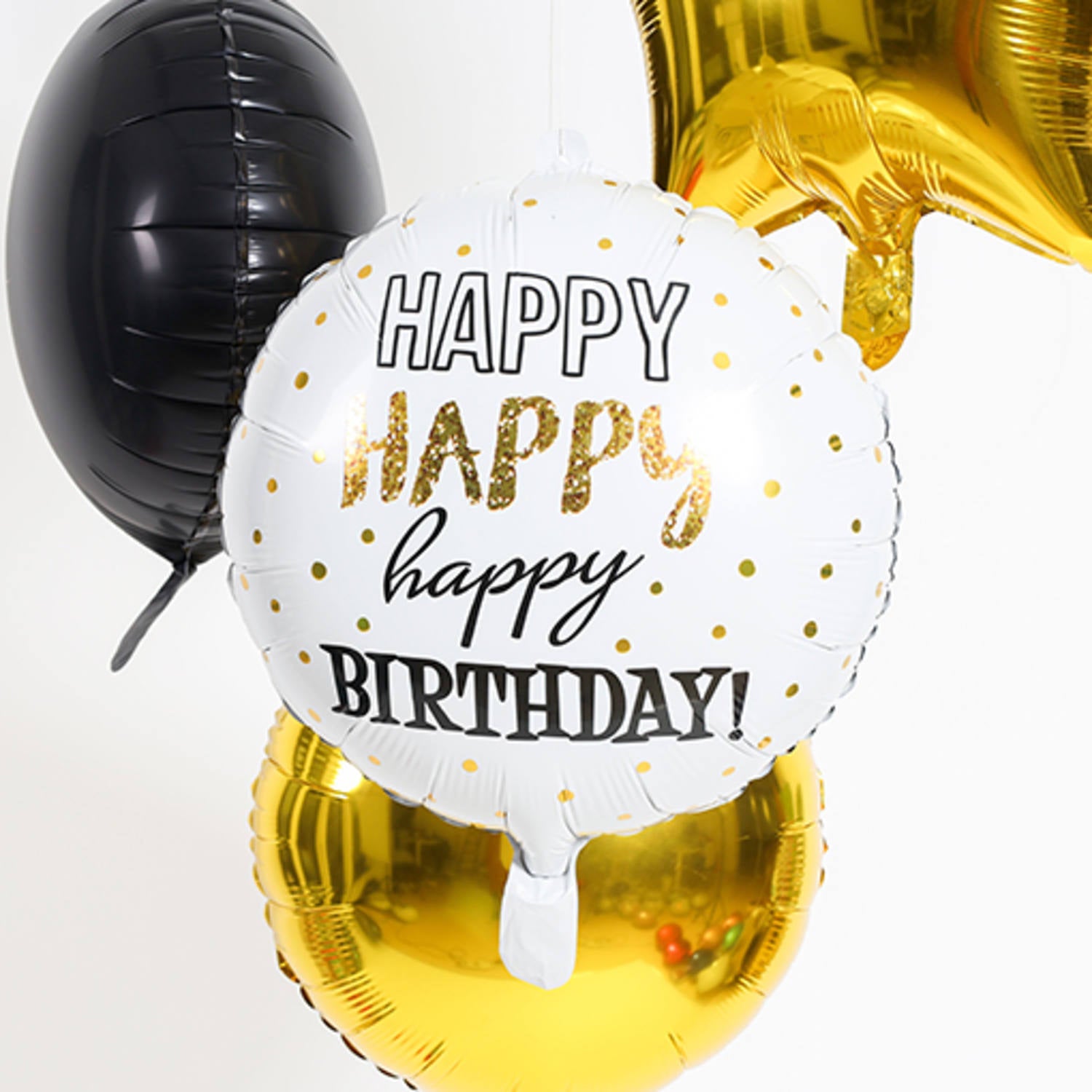 Happy Birthday Gold Round Balloon 