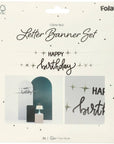 Paper Letter Banner Set Happy Birthday Crème Noir- 4.5 Feet