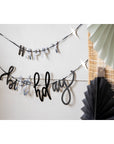 Paper Letter Banner Set Happy Birthday Crème Noir- 4.5 Feet