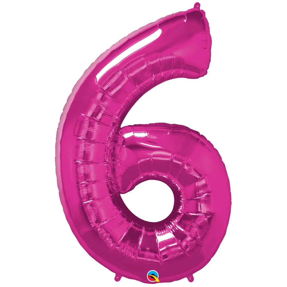 Number 6 Magenta Balloon