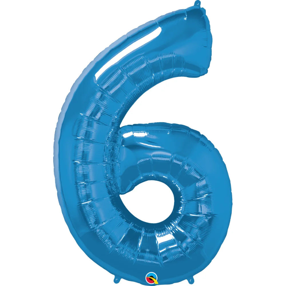 Number 6 Blue balloon