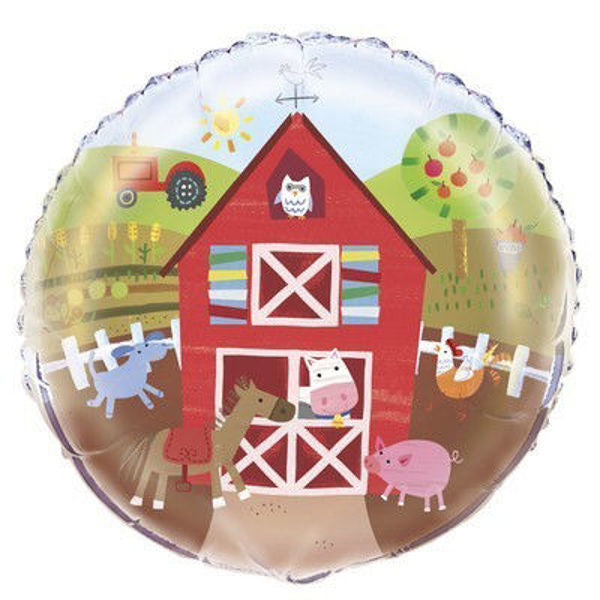 Barnyard Party Round Balloon 
