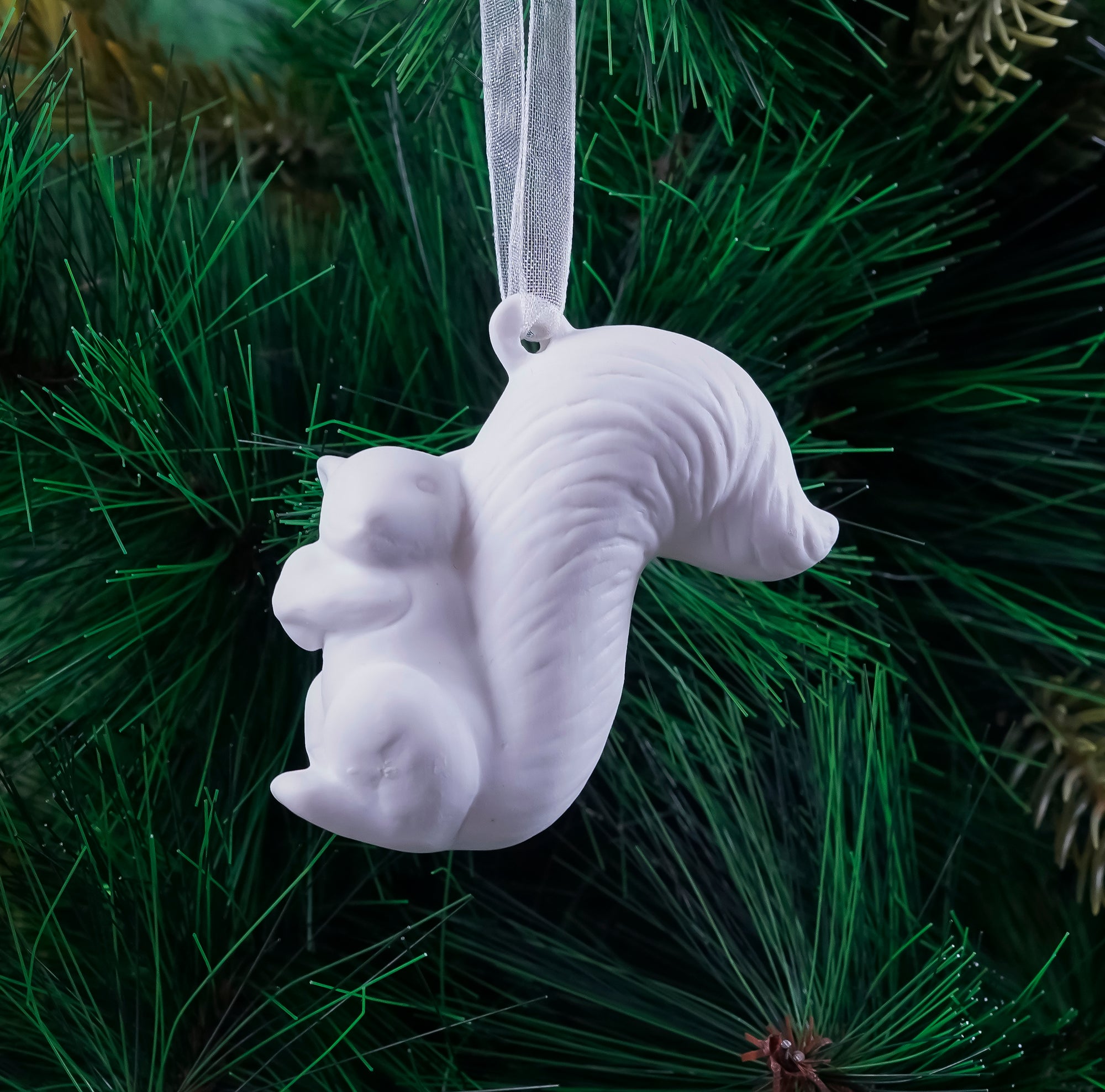 Luxe Assorted White Woodland Ornament- 3Pc