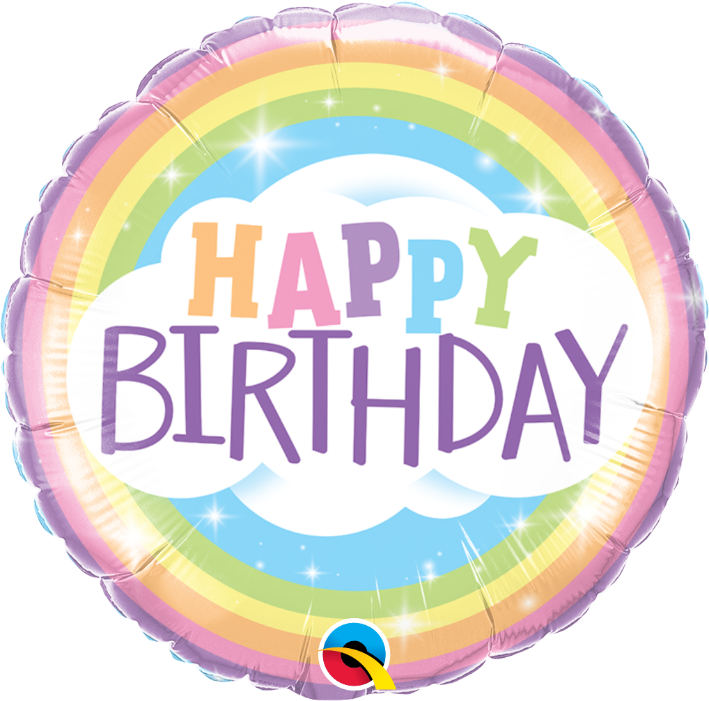 Round Birthday Rainbow Balloon