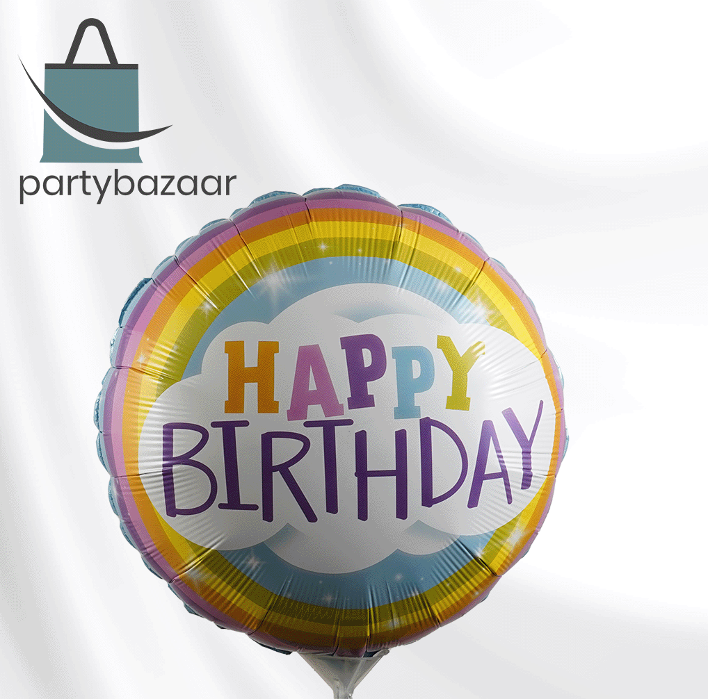 Round Birthday Rainbow Balloon
