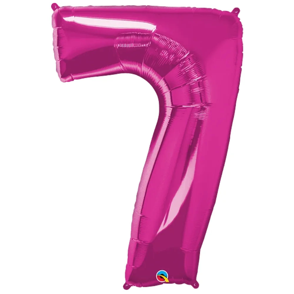 Number 7 Magenta Balloon