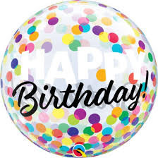 Happy Birthday Colourful Bubbles Dots Balloon