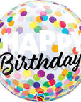 Happy Birthday Colourful Bubbles Dots Balloon