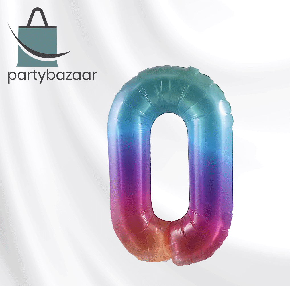 Ombre Number 0 Balloon