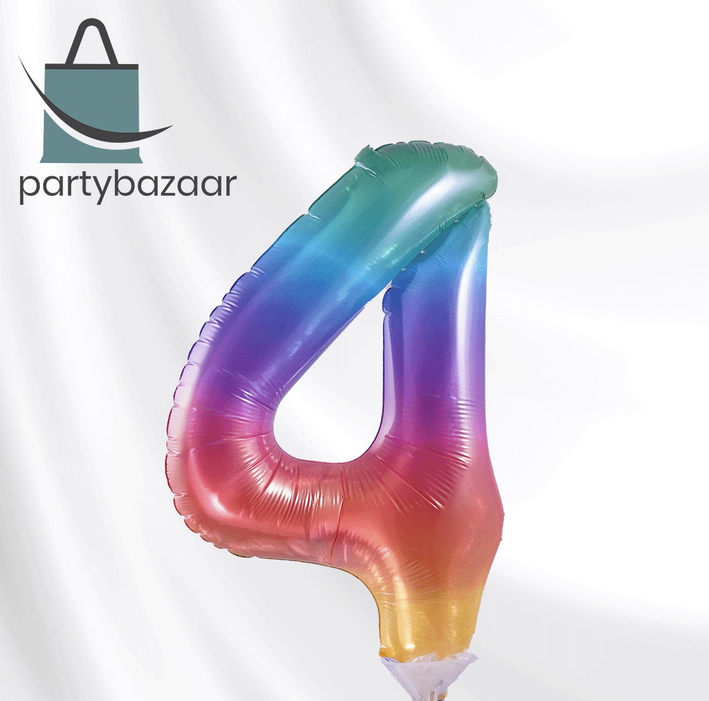 Ombre Number 4 Balloon 