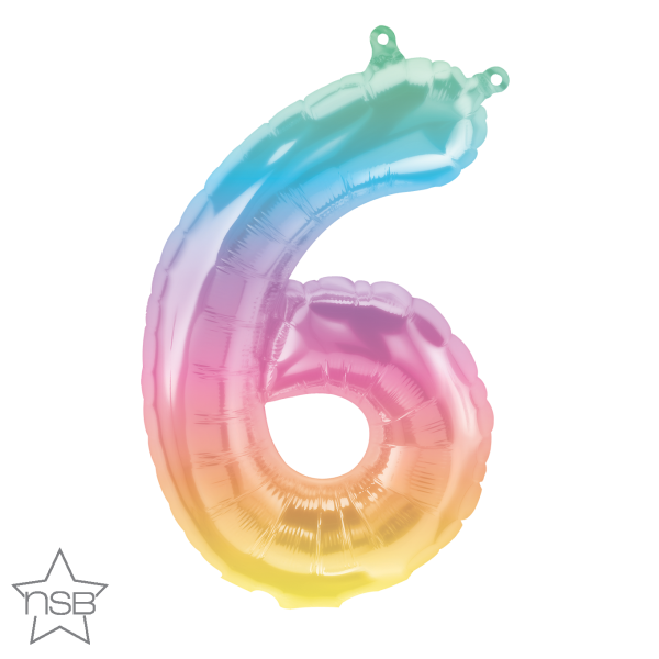 Ombre Number 6 Balloon