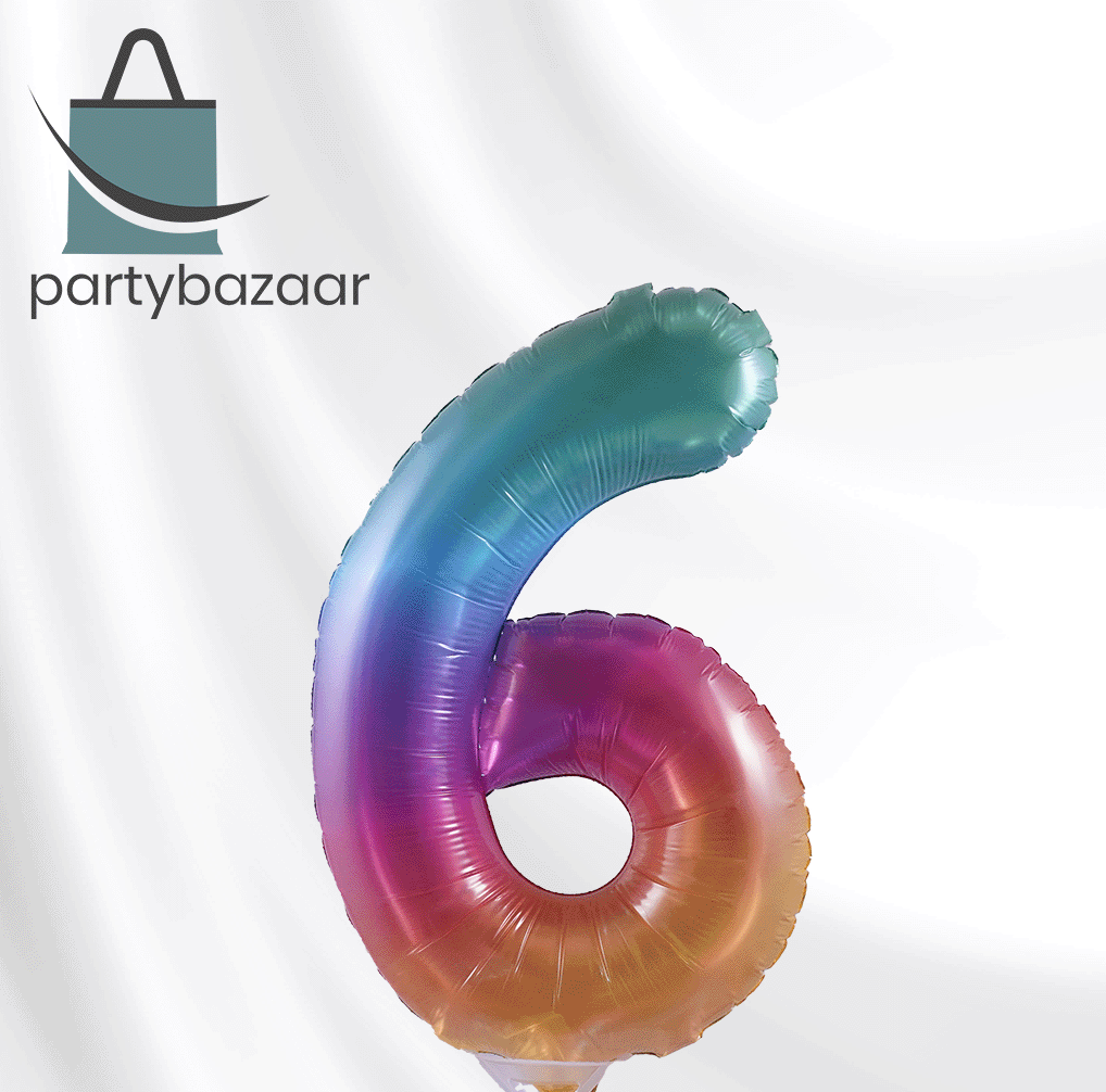 Ombre Number 6 Balloon