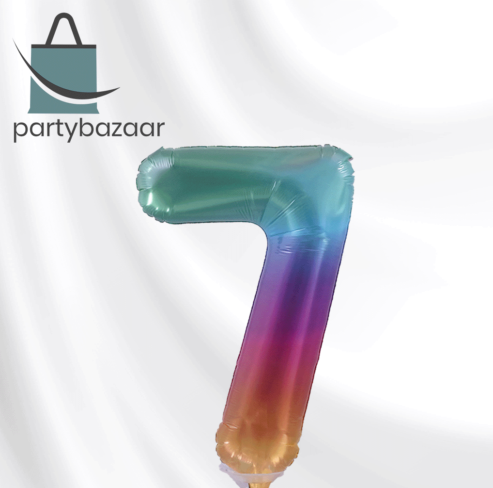 Ombre Number 7 Balloon