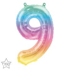 Ombre Number 9 Balloon