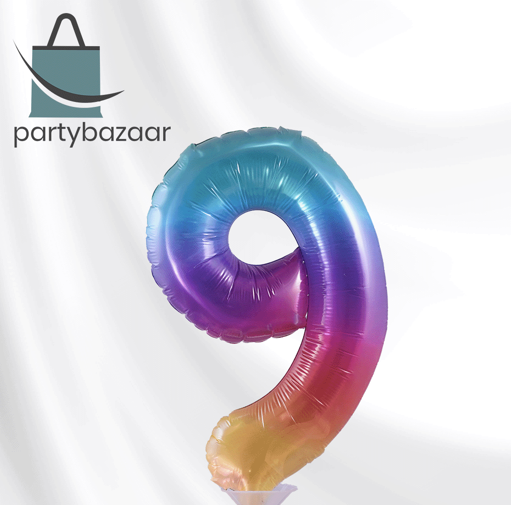 Ombre Number 9 Balloon