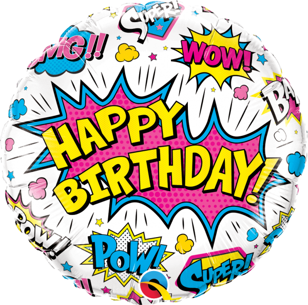 Superhero White Round Balloon