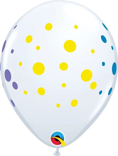 Colourful Dots Latex Balloon (Helium/Air Filled) - 11 Inches
