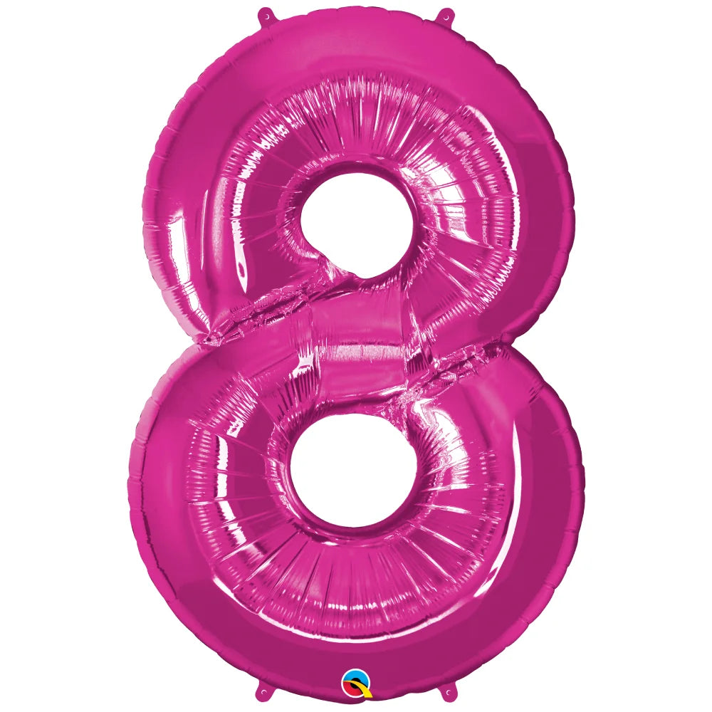 Number 8 Magenta Balloon