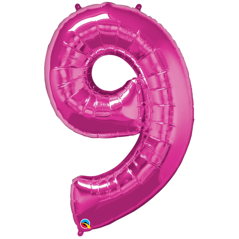 Number 9 Magenta Balloon