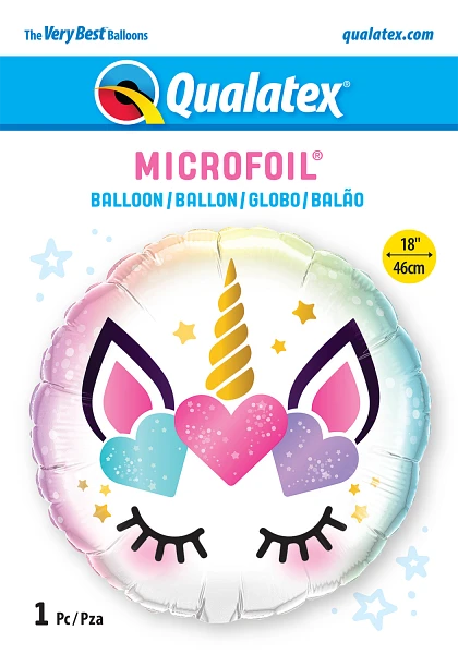 Round Unicorn Eyelashes Balloon