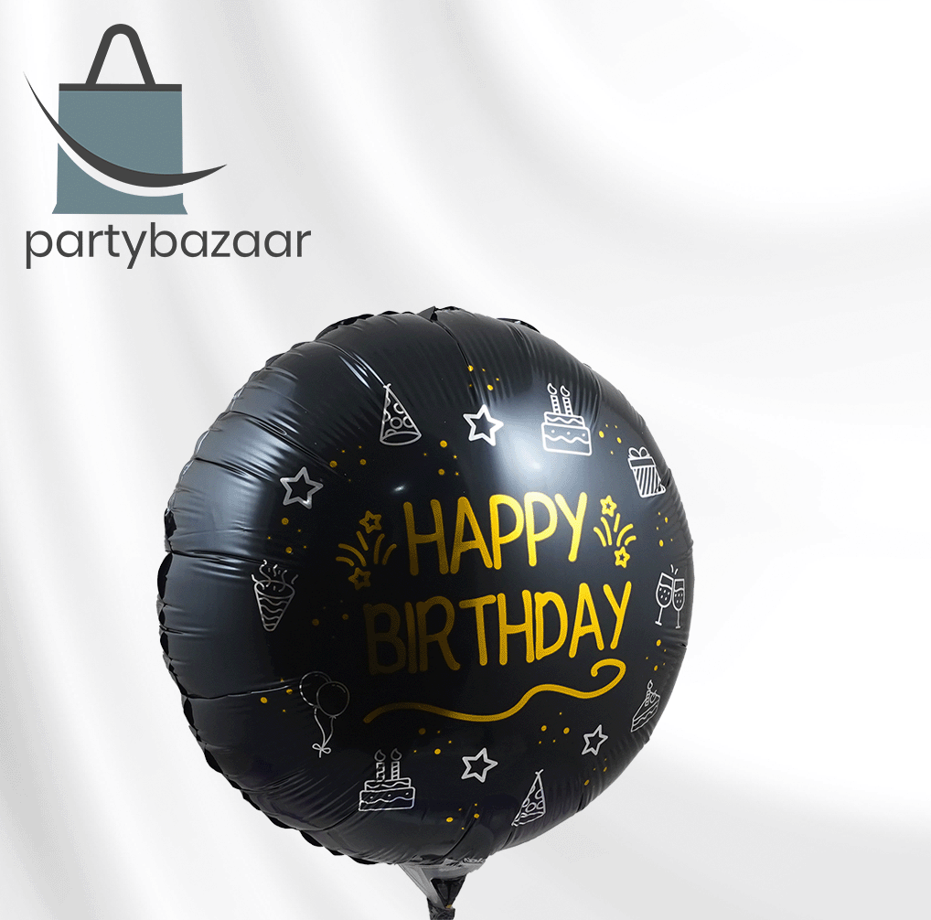 Happy Birthday Shinning Glam Round Balloon
