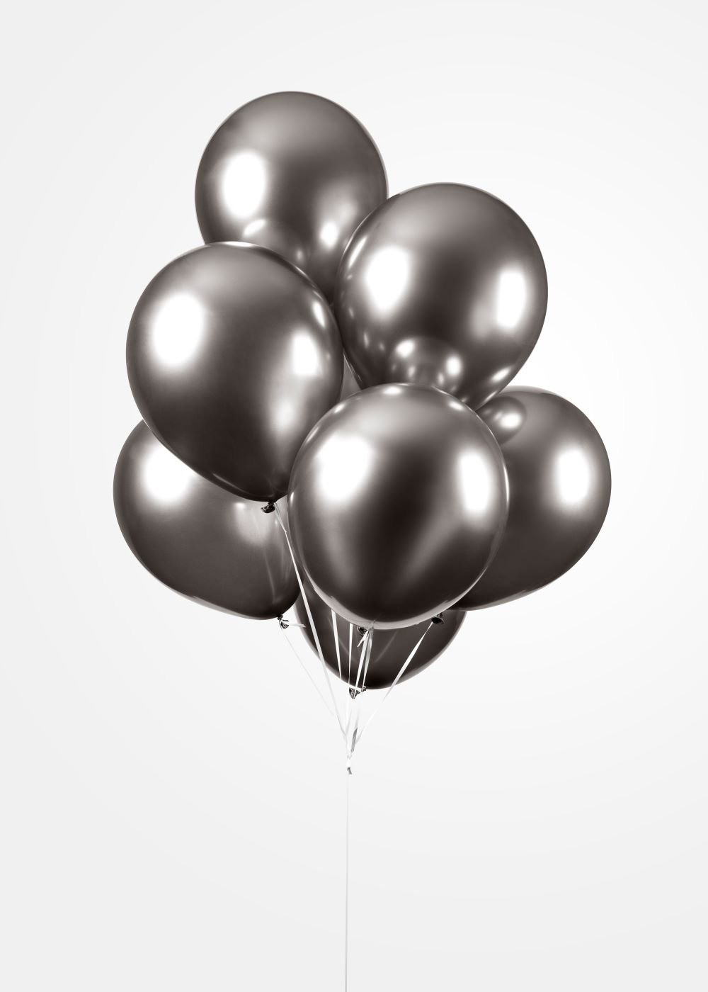 Mirror Space Grey Latex Balloon (Helium/Air Filled) - 12 Inches