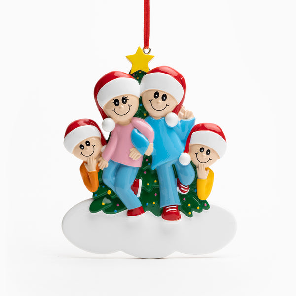 Personalised Ceramic Resin Ornament Christmas dance for 4 -1 pc