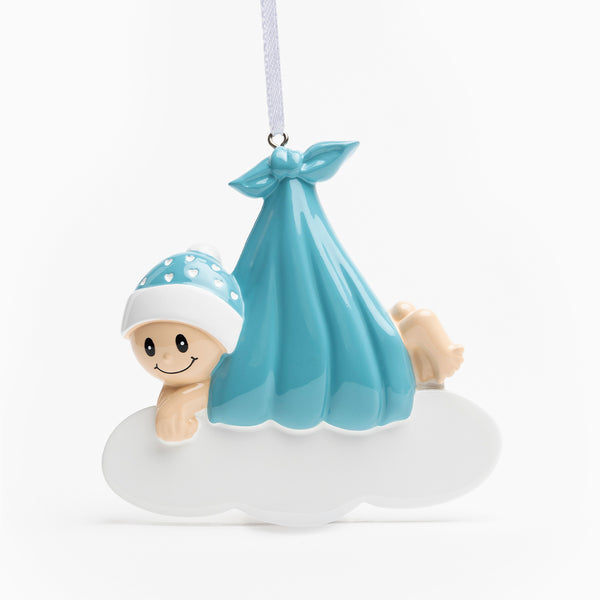 Personalised Ceramic Resin Ornament Welcome baby boy! -1 pc
