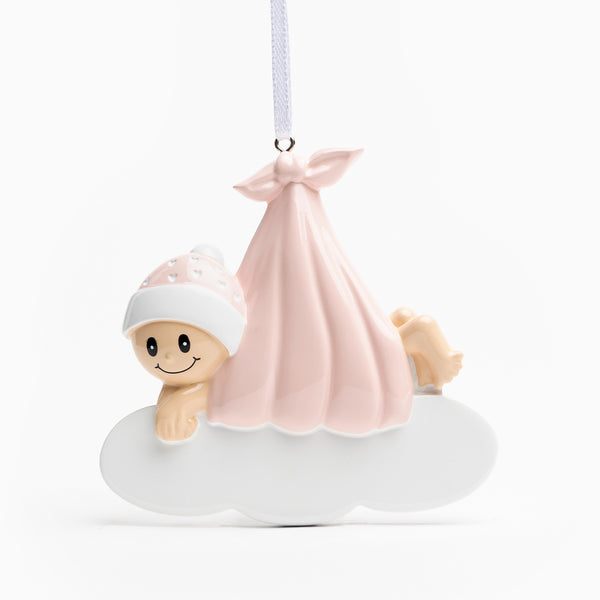 Personalised Ceramic Resin Ornament Welcome Welcome baby girl! -1 pc