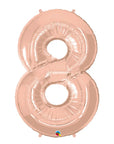 Number 8 Rose Gold (Helium) - 34 Inches