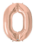 Number 0 Rose Gold (Helium) - 34 Inches