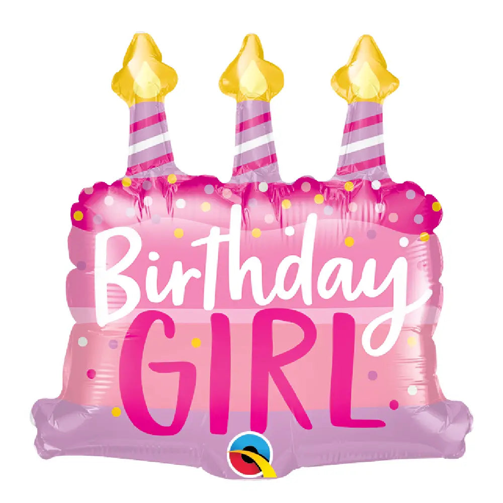 Birthday Girl Cake & Candles Balloon
