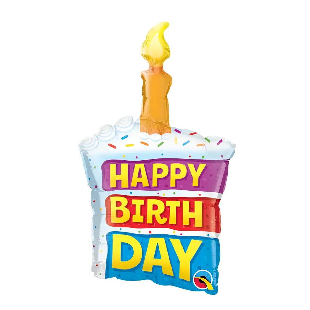 Birthday Rainbow Cake & Candle Balloon