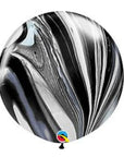Black & White SuperAgate Balloon (Helium/Air Filled) - 30 Inches