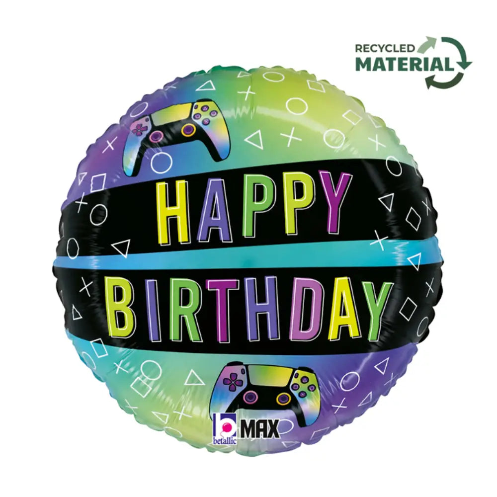 Happy Birtthday Vivid Gaming Round Balloon