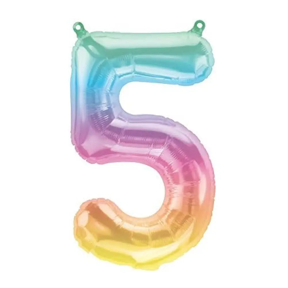 Ombre Number 5 Balloon